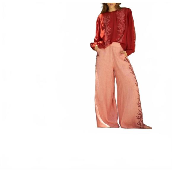 NEW CAROLINA K palazzo high waist pants in pink